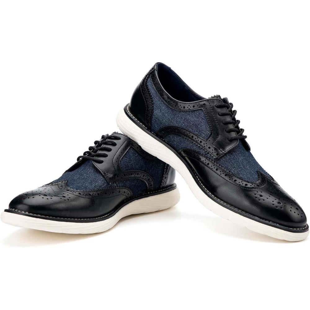 imageJITAI Mens Oxford ShoesDress Shoes Laceup Wingtip Brogue Shoe Mens Lightweight Fashion ShoesBlue12
