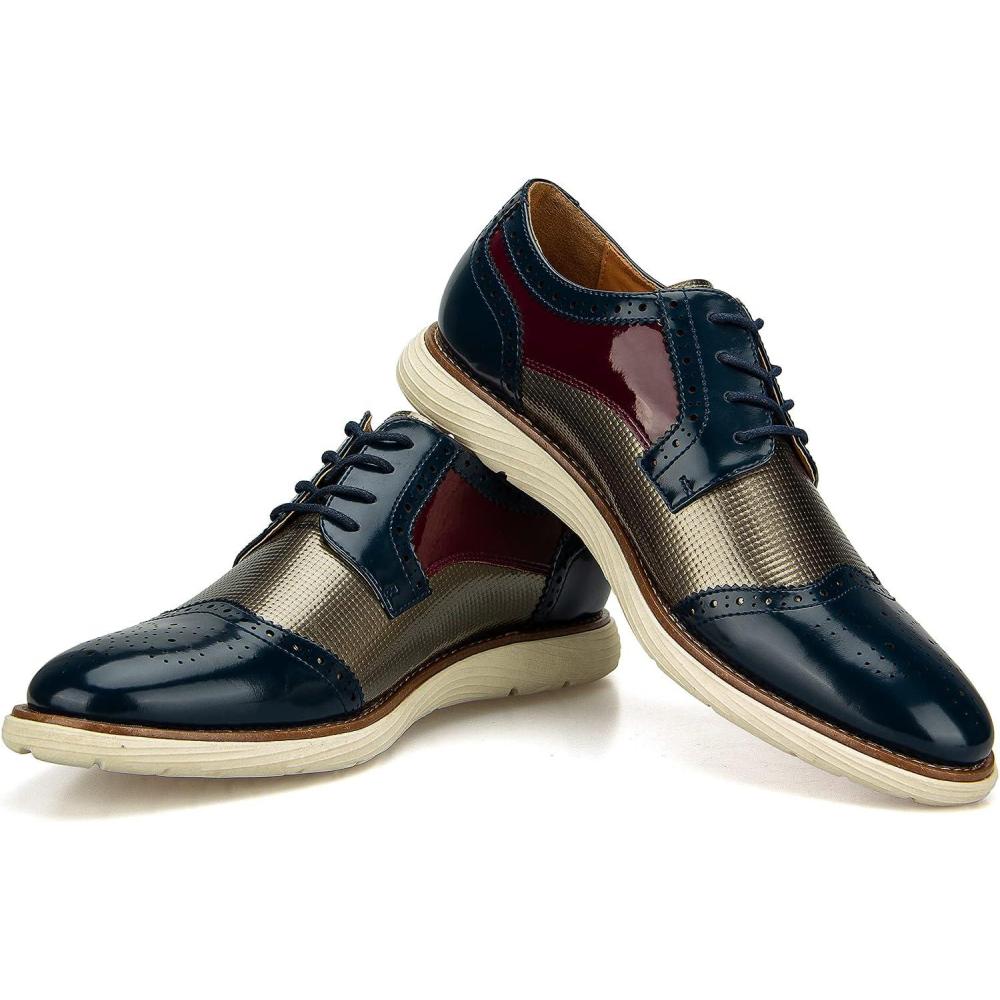 imageJITAI Mens Oxford ShoesDress Shoes Laceup Wingtip Brogue Shoe Mens Lightweight Fashion ShoesColour20