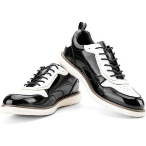 JITAI Men’s Oxford Shoes,Dress Shoes Lace-up Wingtip Brogue Shoe Mens Lightweight Fashion Shoes.(Black/32)
