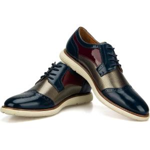 JITAI Men’s Oxford Shoes,Dress Shoes Lace-up Wingtip Brogue Shoe Mens Lightweight Fashion Shoes.(Colour/20)