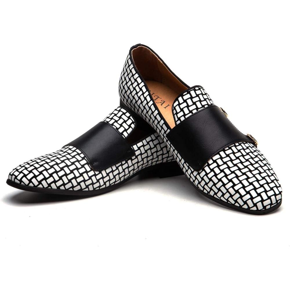 imageJITAI Mens Dress Shoes Casual Rubber ampamp Leather Loafers for Men Fashion Business Formal WearBlack05