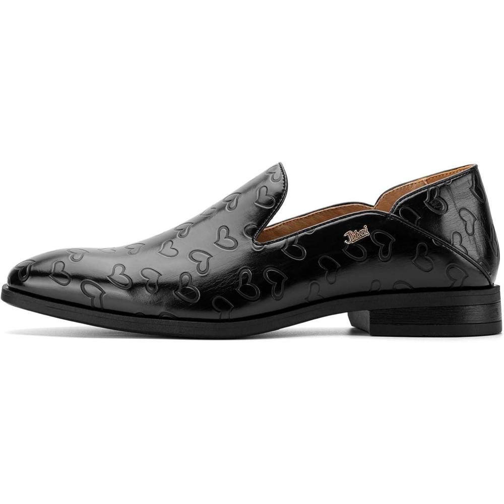 imageJITAI Mens Dress Shoes Casual Rubber ampamp Leather Loafers for Men Fashion Business Formal WearBlack17