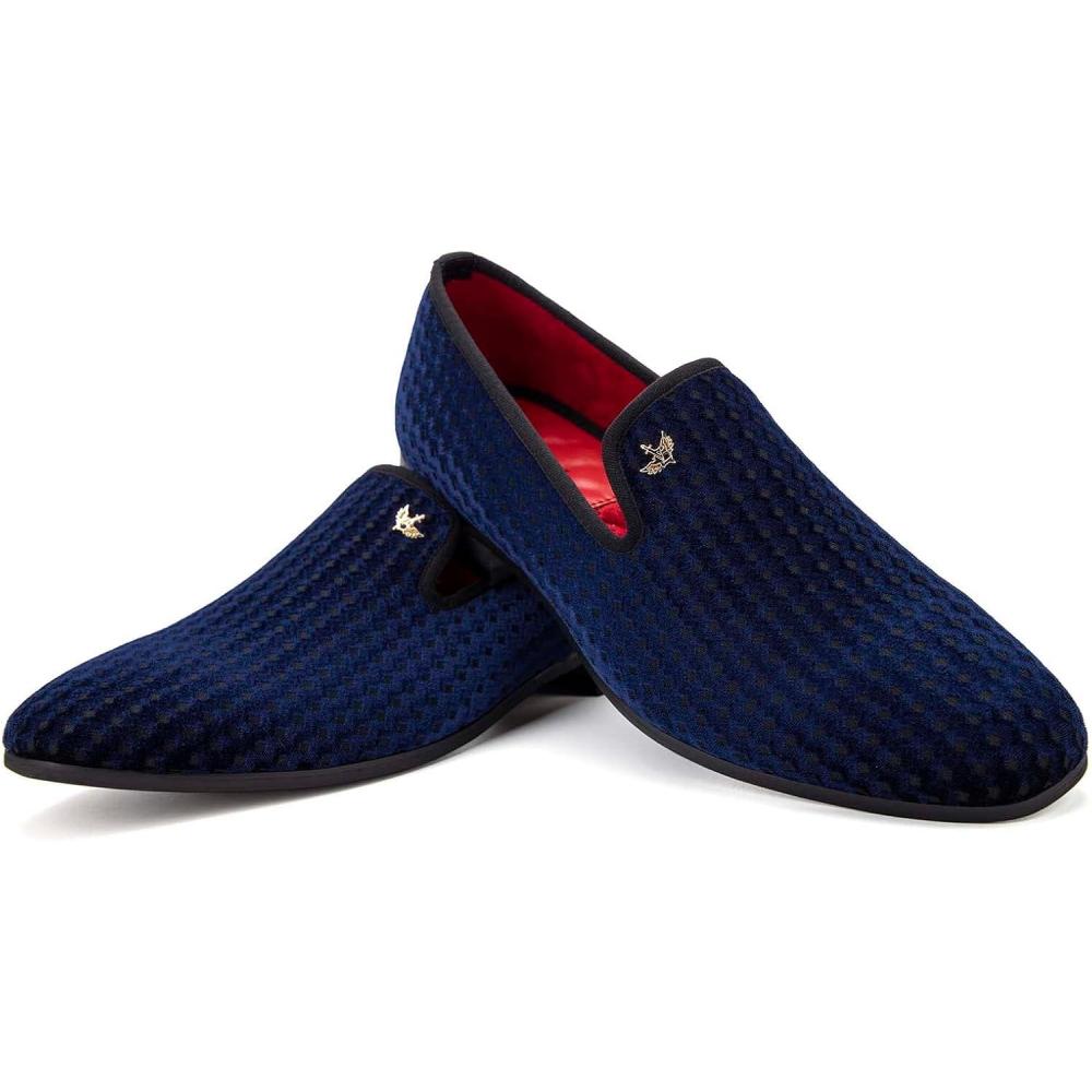 imageJITAI Mens Dress Shoes Casual Rubber ampamp Leather Loafers for Men Fashion Business Formal WearBlue13