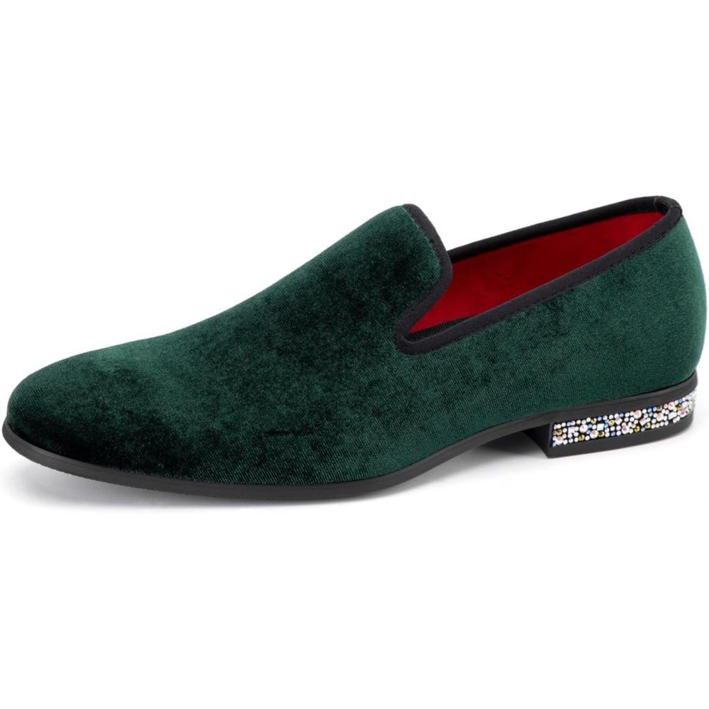 imageJITAI Mens Dress Shoes  Casual Rubber ampamp Leather Loafers for Men  Fashion Business Formal WearGreen24