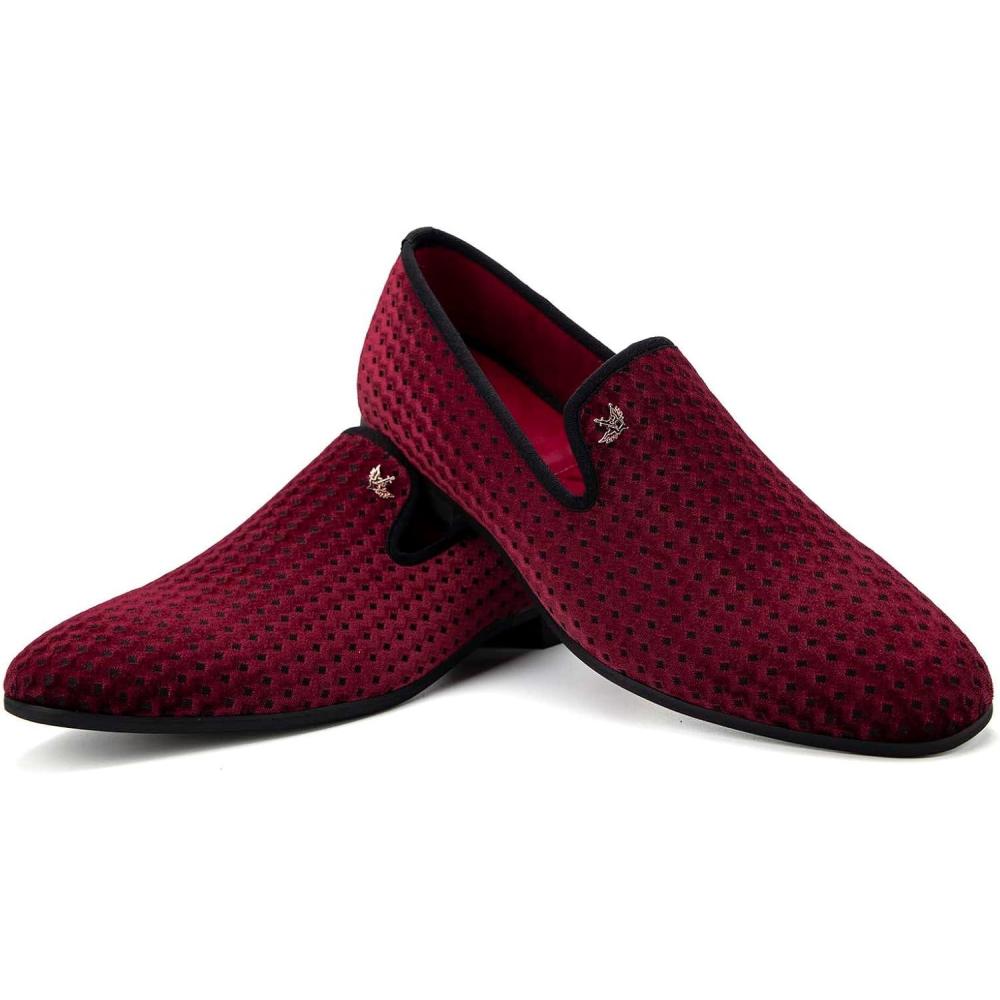 imageJITAI Mens Dress Shoes Casual Rubber ampamp Leather Loafers for Men Fashion Business Formal WearRed14