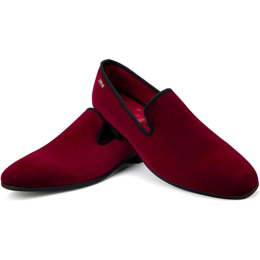 imageJITAI Mens Dress Shoes Casual Rubber ampamp Leather Loafers for Men Fashion Business Formal WearRed15