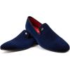 JITAI Men’s Dress Shoes – Casual Rubber & Leather Loafers for Men – Fashion Business Formal Wear(Blue/13)