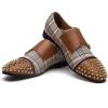JITAI Men’s Dress Shoes – Casual Rubber & Leather Loafers for Men – Fashion Business Formal Wear(Brown/05)