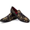 JITAI Men’s Dress Shoes – Casual Rubber & Leather Loafers for Men – Fashion Business Formal Wear(Gold/15)