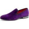 JITAI Men’s Dress Shoes – Casual Rubber & Leather Loafers for Men – Fashion Business Formal Wear(Purple/24)