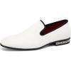 JITAI Men’s Dress Shoes – Casual Rubber & Leather Loafers for Men – Fashion Business Formal Wear(White/24)