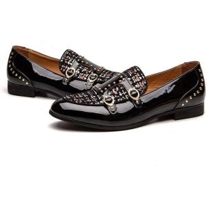 JITAI Men’s Dress Shoes – Casual Rubber & Leather Loafers for Men – Fashion Business Formal Wear(Black/03)