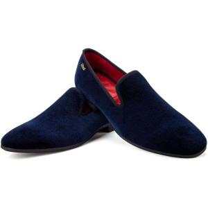 JITAI Men’s Dress Shoes – Casual Rubber & Leather Loafers for Men – Fashion Business Formal Wear(Blue/15)