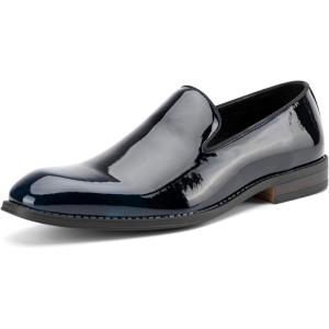 JITAI Men’s Dress Shoes – Casual Rubber & Leather Loafers for Men – Fashion Business Formal Wear(Blue/26)