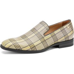 JITAI Men’s Dress Shoes – Casual Rubber & Leather Loafers for Men – Fashion Business Formal Wear(Brown/20)