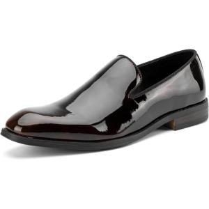 JITAI Men’s Dress Shoes – Casual Rubber & Leather Loafers for Men – Fashion Business Formal Wear(Brown/26)