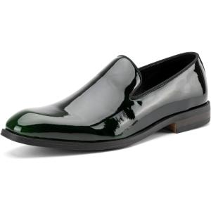 JITAI Men’s Dress Shoes – Casual Rubber & Leather Loafers for Men – Fashion Business Formal Wear(Green/26)