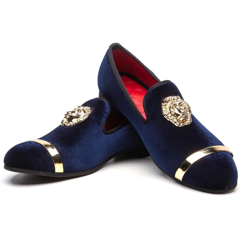 imageJITAI Mens Penny SlipOn Leather Lined Loafer Luxury Men ShoesBlue01