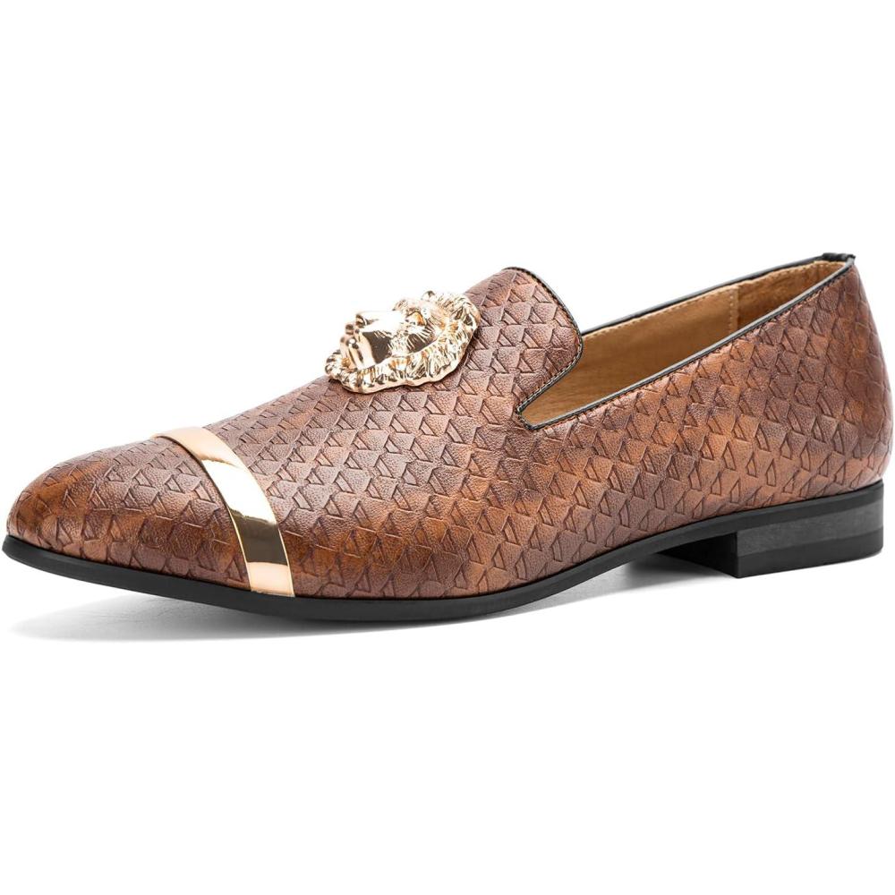imageJITAI Mens Penny SlipOn Leather Lined Loafer Luxury Men ShoesBrown07