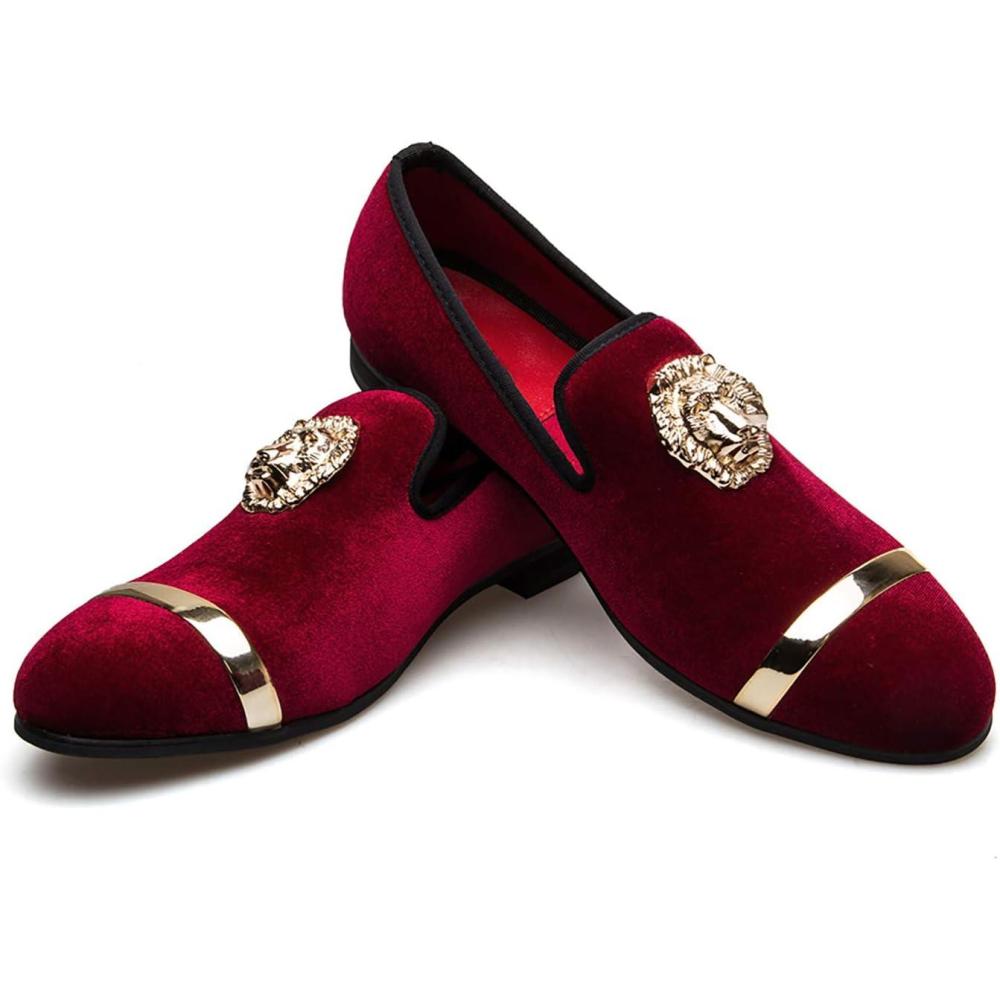 imageJITAI Mens Penny SlipOn Leather Lined Loafer Luxury Men ShoesRed01