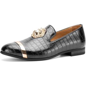 JITAI Men’s Penny Slip-On Leather Lined Loafer Luxury Men Shoes(Black/06)