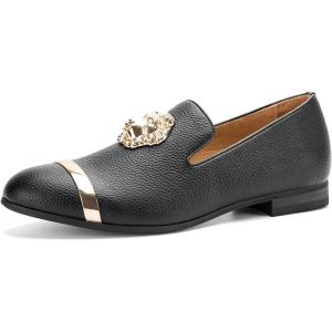 JITAI Men’s Penny Slip-On Leather Lined Loafer Luxury Men Shoes(Black/10)