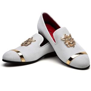 JITAI Men’s Penny Slip-On Leather Lined Loafer Luxury Men Shoes(White/02)