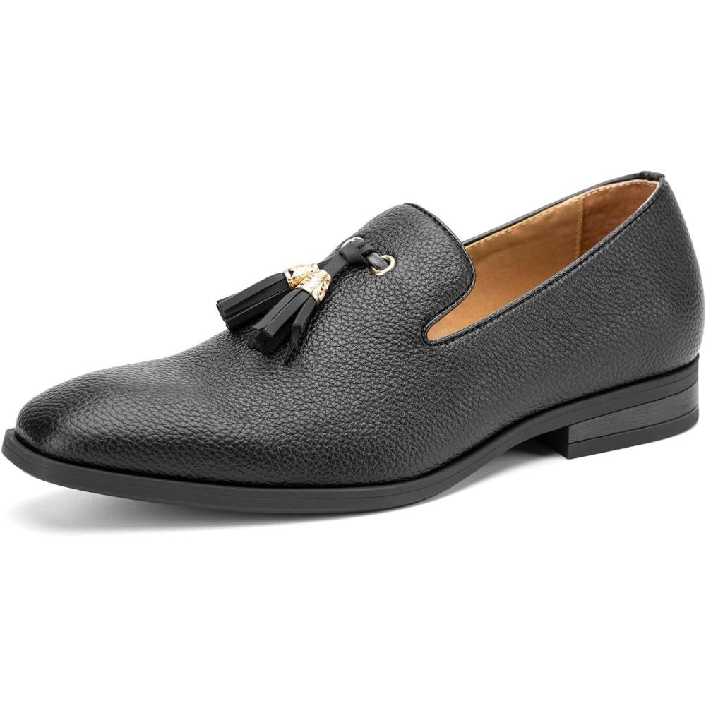 imageMens Vintage Velvet Embroidery Noble Loafer Shoes Slipon Loafer Smoking Slipper Tassel LoaferBlack22