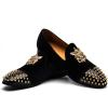 Men Genuine Leather Mens Metallic Textured Slip-on Glitter Loafers Shoes(Black/11)
