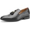 Men’s Vintage Velvet Embroidery Noble Loafer Shoes Slip-on Loafer Smoking Slipper Tassel Loafer(Black/16)