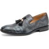 Men’s Vintage Velvet Embroidery Noble Loafer Shoes Slip-on Loafer Smoking Slipper Tassel Loafer(Black/18)