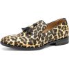 Men’s Vintage Velvet Embroidery Noble Loafer Shoes Slip-on Loafer Smoking Slipper Tassel Loafer(Black/19)