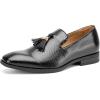 Men’s Vintage Velvet Embroidery Noble Loafer Shoes Slip-on Loafer Smoking Slipper Tassel Loafer(Black/21)