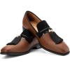 Men’s Vintage Velvet Embroidery Noble Loafer Shoes Slip-on Loafer Smoking Slipper Tassel Loafer(Brown/12)