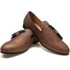 Men’s Vintage Velvet Embroidery Noble Loafer Shoes Slip-on Loafer Smoking Slipper Tassel Loafer(Gold/11)