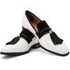 Men’s Vintage Velvet Embroidery Noble Loafer Shoes Slip-on Loafer Smoking Slipper Tassel Loafer(White/12)