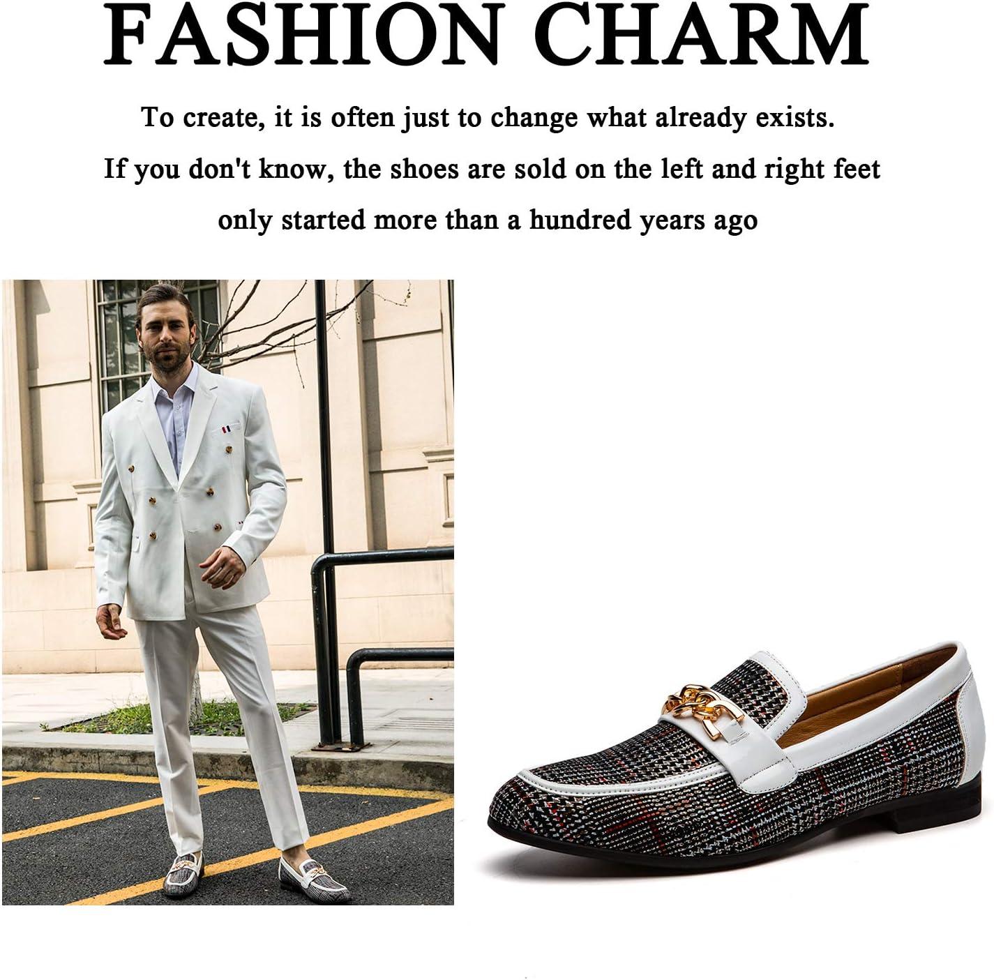 imageJITAI Mens Leather Shoes Pattern Printing Mens Dress Loafer Shoes Slipon Casual Loafer Smoking SlipperWhite03