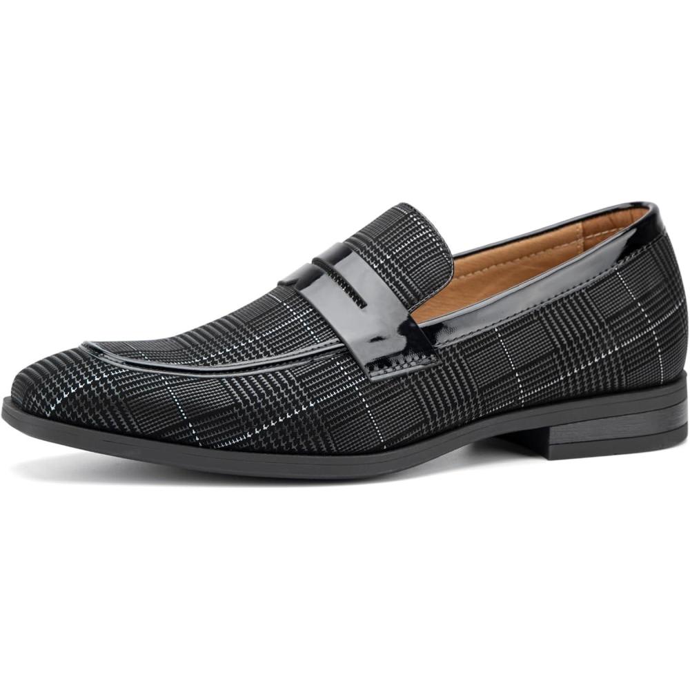 imageJITAI Mens Velvet Loafers Dress Shoes Loafers for Men Tuxedo Suit ShoesBlack32