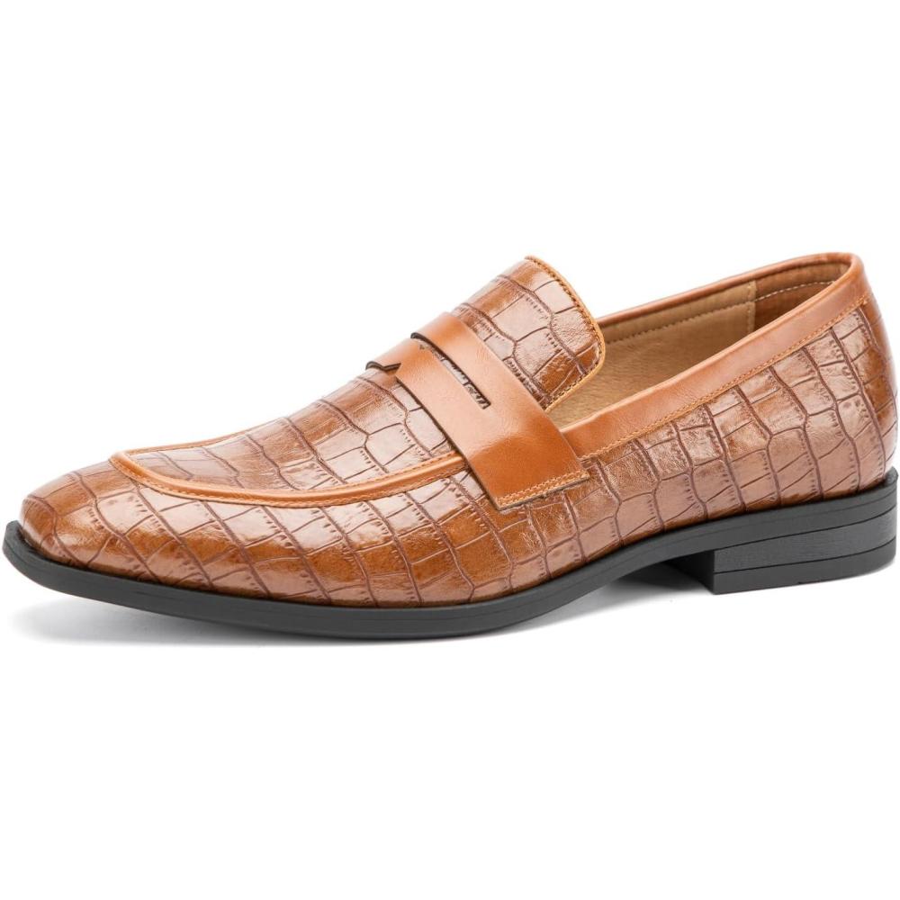 imageJITAI Mens Velvet Loafers Dress Shoes Loafers for Men Tuxedo Suit ShoesBrown44