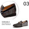 JITAI Mens Leather Shoes Pattern Printing Men’s Dress Loafer Shoes Slip-on Casual Loafer Smoking Slipper(Black/02)