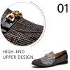 JITAI Mens Leather Shoes Pattern Printing Men’s Dress Loafer Shoes Slip-on Casual Loafer Smoking Slipper(Black/02)