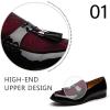 JITAI Mens Leather Shoes Pattern Printing Men’s Dress Loafer Shoes Slip-on Casual Loafer Smoking Slipper(Black/04)