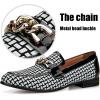 JITAI Mens Leather Shoes Pattern Printing Men’s Dress Loafer Shoes Slip-on Casual Loafer Smoking Slipper(Black/08)