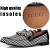 JITAI Mens Leather Shoes Pattern Printing Men’s Dress Loafer Shoes Slip-on Casual Loafer Smoking Slipper(Black/08)