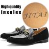 JITAI Mens Leather Shoes Pattern Printing Men’s Dress Loafer Shoes Slip-on Casual Loafer Smoking Slipper(Black/11)