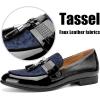 JITAI Mens Leather Shoes Pattern Printing Men’s Dress Loafer Shoes Slip-on Casual Loafer Smoking Slipper(Blue/13)