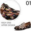 JITAI Mens Leather Shoes Pattern Printing Men’s Dress Loafer Shoes Slip-on Casual Loafer Smoking Slipper(Brown/06)