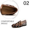 JITAI Mens Leather Shoes Pattern Printing Men’s Dress Loafer Shoes Slip-on Casual Loafer Smoking Slipper(Brown/06)