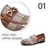 JITAI Mens Leather Shoes Pattern Printing Men’s Dress Loafer Shoes Slip-on Casual Loafer Smoking Slipper(Brown/07)