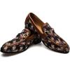 JITAI Mens Leather Shoes Pattern Printing Men’s Dress Loafer Shoes Slip-on Casual Loafer Smoking Slipper(Brown/06)